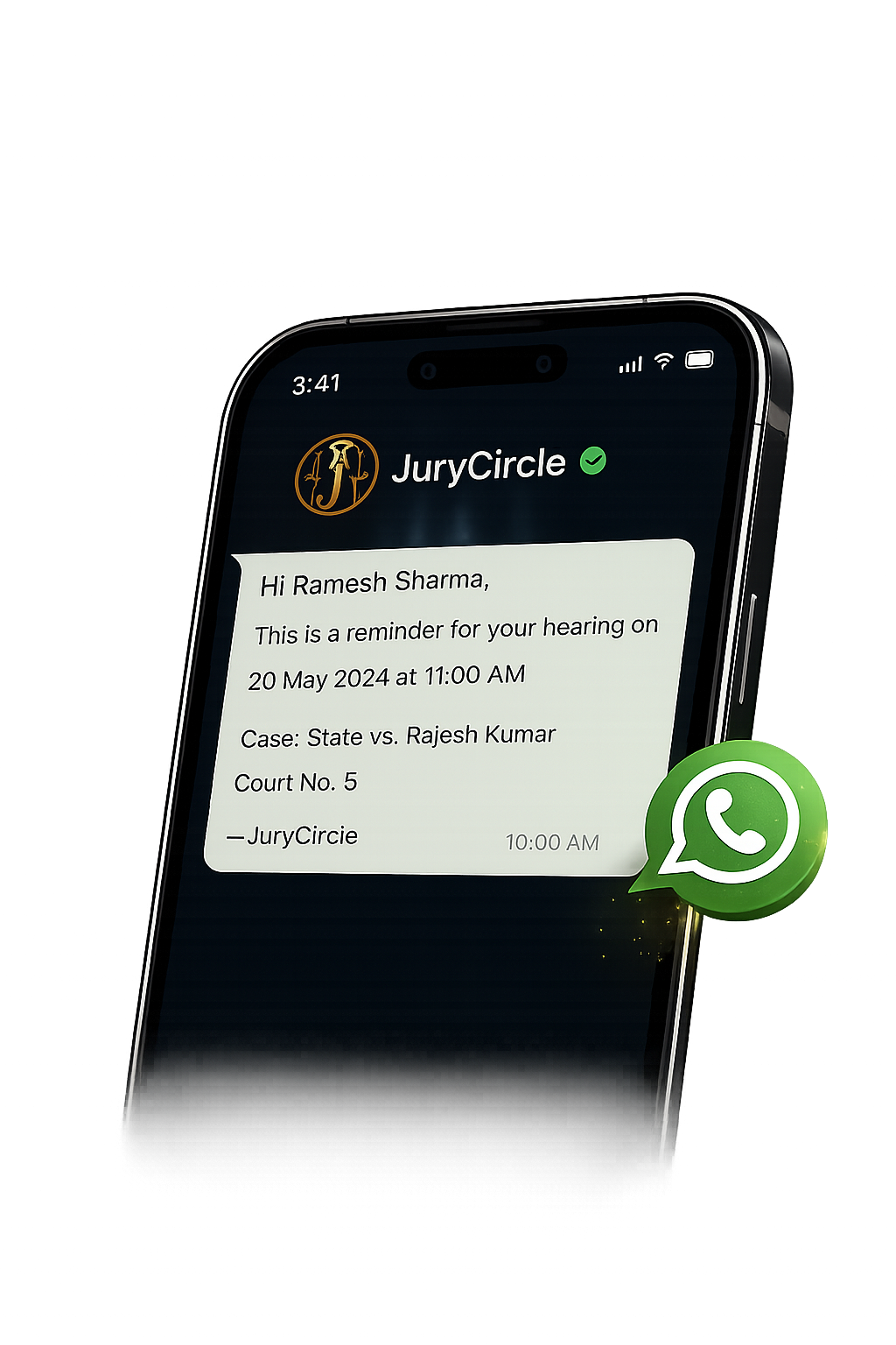 WhatsApp Reminder Mockup